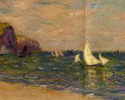 克劳德莫奈 - Sailboats at Sea, Pourville